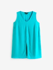 Live Unlimited Turquoise Blue Curve Split Front Tunic - Image 5 of 5