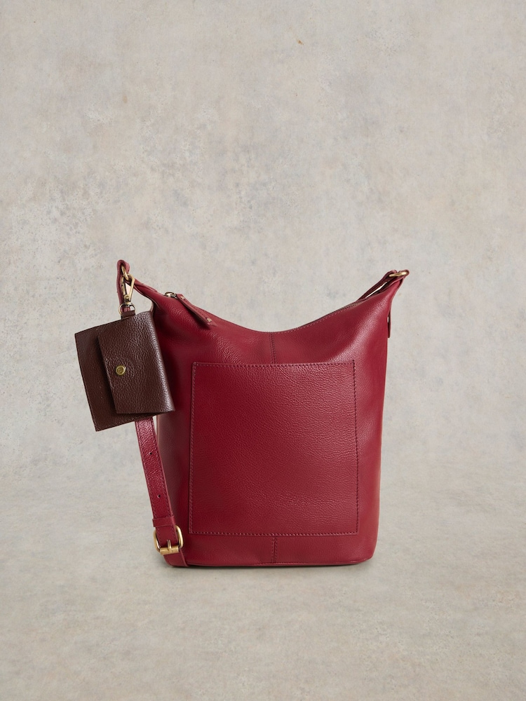 White Stuff Red Fern Leather Cross-Body Bag - Image 1 of 6