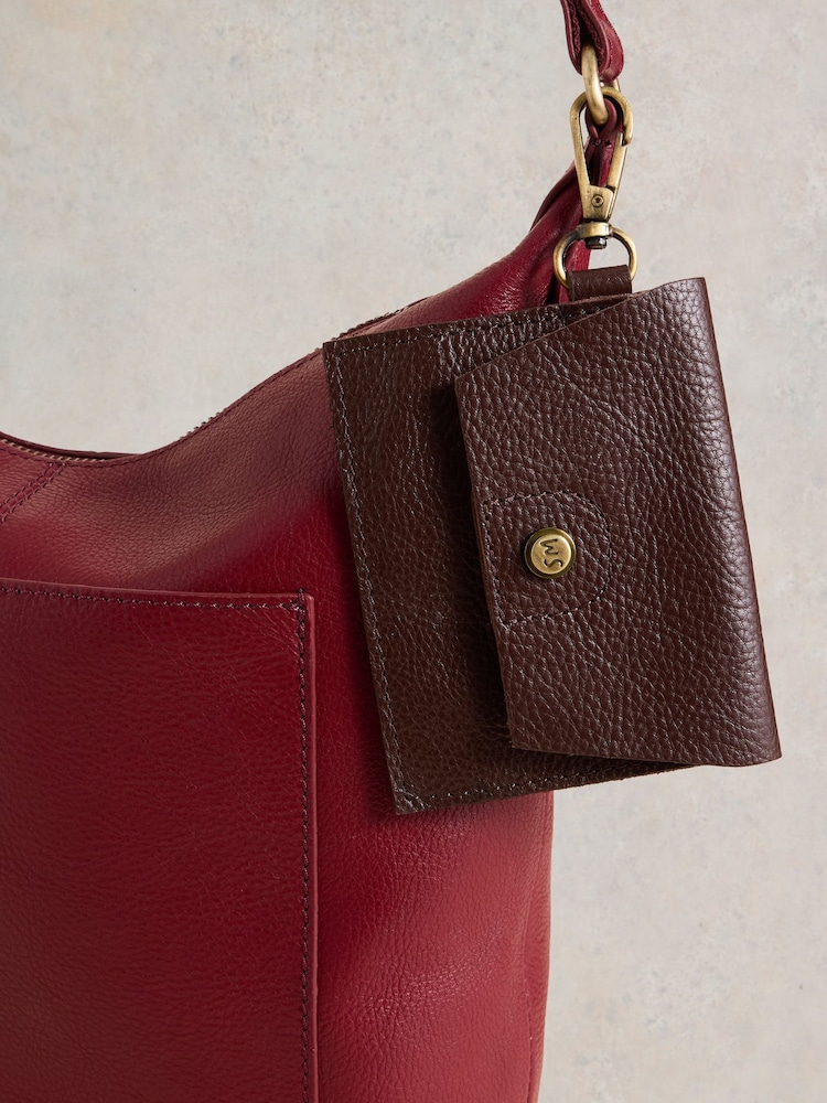 White Stuff Red Fern Leather Cross-Body Bag - Image 4 of 6