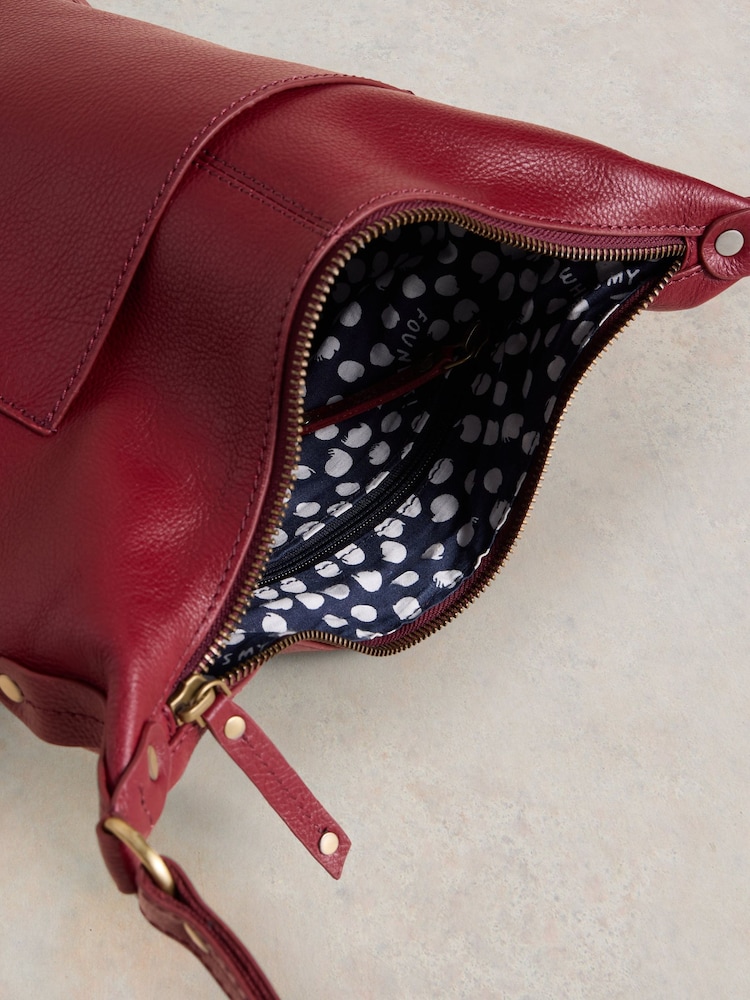 White Stuff Red Fern Leather Cross-Body Bag - Image 5 of 6
