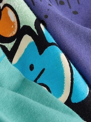Purple/Green Regular Fit Graphic Short Sleeve 100% Cotton T-Shirts 3 Pack (3-16yrs) - Image 6 of 7