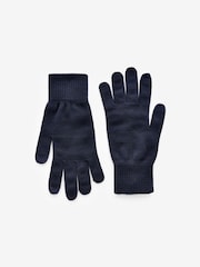 Black/Navy Blue Knitted Gloves 2 Pack - Image 3 of 4