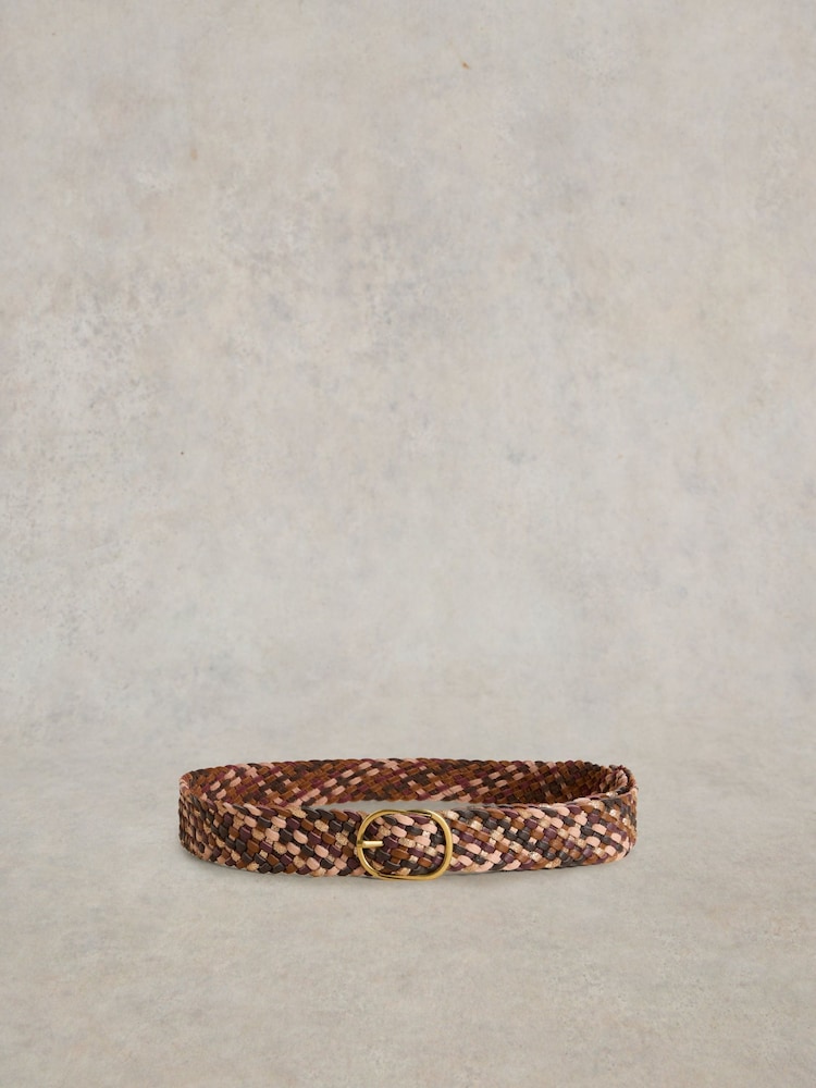White Stuff Purple Leather Weave Belt - Image 2 of 3 White Stuff Purple Leather Weave Belt - Image 2 of 3