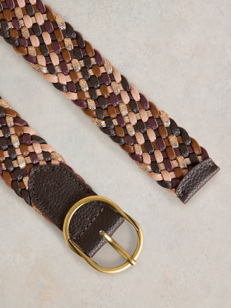 White Stuff Purple Leather Weave Belt - Image 3 of 3 White Stuff Purple Leather Weave Belt - Image 3 of 3