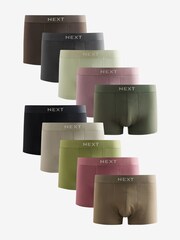 Green/Pink 10 pack Hipster Boxers - Image 1 of 13
