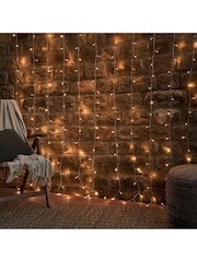 Lights4fun Warm White Dual Colour Outdoor LED Curtain Lights with Remote Control - Image 1 of 2