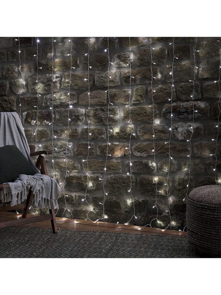 Lights4fun Warm White Dual Colour Outdoor LED Curtain Lights with Remote Control - Image 2 of 2
