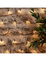 Lights4fun Warm White 100 LED Outdoor Solar Net Light USB Rechargeable - Image 1 of 2