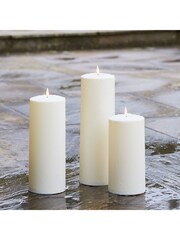 Lights4fun Ivory Set of 3 Extra Large Outdoor LED TruGlow Candles - Image 1 of 4