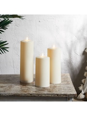 Lights4fun Ivory Set of 3 Extra Large Outdoor LED TruGlow Candles - Image 2 of 4