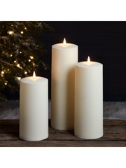Lights4fun Ivory Set of 3 Extra Large Outdoor LED TruGlow Candles - Image 4 of 4