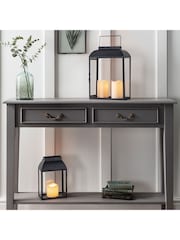 Lights4fun Black Large Metal Battery Outdoor Lantern - Image 2 of 3