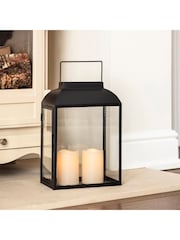 Lights4fun Black Large Metal Battery Outdoor Lantern - Image 3 of 3