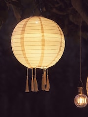 Lights4fun Set of 3 Pastel Lucena Tassel Hanging Outdoor Solar Lanterns - Image 6 of 6