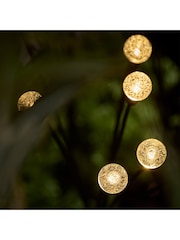 Lights4fun Set of 4 Black Wavy Bubble Solar Outdoor Stake Path Finder Lights - Image 2 of 2