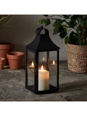 Lights4fun Black 34cm Albury Garden Outdoor Lantern with TruGlow Candle - Image 1 of 3