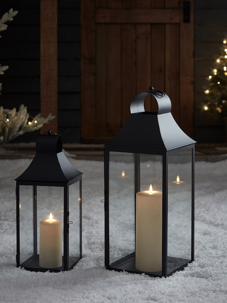 Lights4fun Black 34cm Albury Garden Outdoor Lantern with TruGlow Candle - Image 6 of 6 Lights4fun Black 34cm Albury Garden Outdoor Lantern with TruGlow Candle - Image 6 of 6