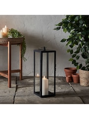 Lights4fun Black Large Outdoor Battery Metal TruGlow LED Candle Lantern - Image 3 of 4