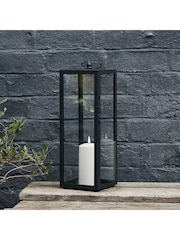 Lights4fun Black Large Outdoor Battery Metal TruGlow LED Candle Lantern - Image 8 of 8