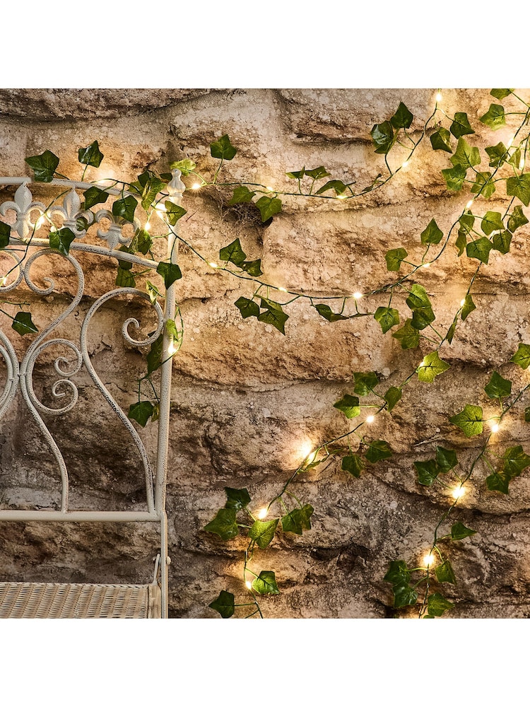 Lights4fun Green Outdoor Battery Operated LED Ivy Branch Light - Image 2 of 2