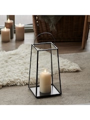 Lights4fun Black Large Minimal Lantern with TruGlow Candle - Image 2 of 2