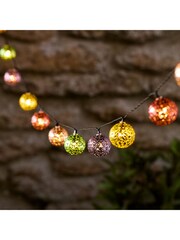 Lights4fun 20 Solar USB Moroccan Metal Orb Outdoor LED String Lights - Image 1 of 2