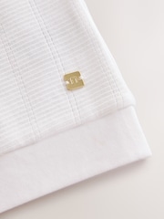 White Textured Short Sleeve Quarter Zip Polo Shirt (3-16yrs) - Image 4 of 5