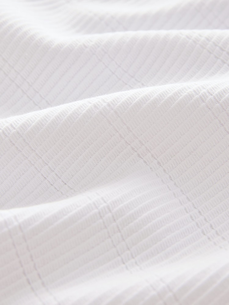 White Textured Short Sleeve Quarter Zip Polo Shirt (3-16yrs) - Image 5 of 5