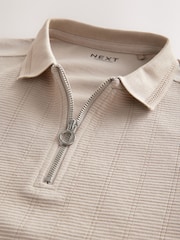 Stone Textured Short Sleeve Quarter Zip Polo Shirt (3-16yrs) - Image 3 of 5