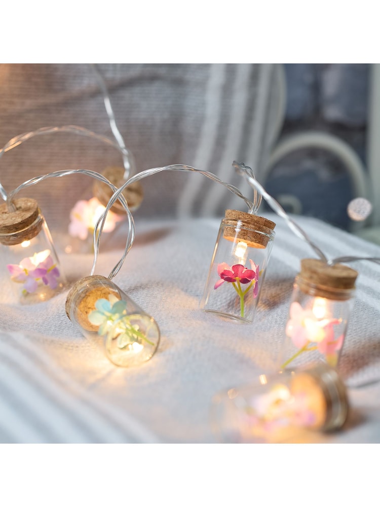 Lights4fun Transparent 10 LED Flower Bottle Battery String Lights - Image 2 of 2