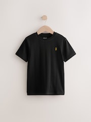 Black Verticle Texture Short Sleeve T-Shirt (3-16yrs) - Image 1 of 4
