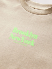 Stone Brooklyn Graphic Print Heavyweight Short Sleeve T-Shirt (3-16yrs) - Image 3 of 4