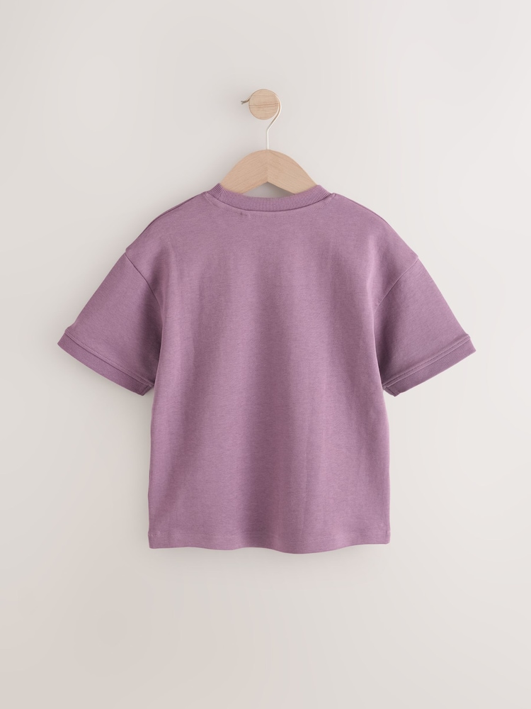 Violet prune - T-shirt épais décontracté (3-16 ans) - Image 2 de 4