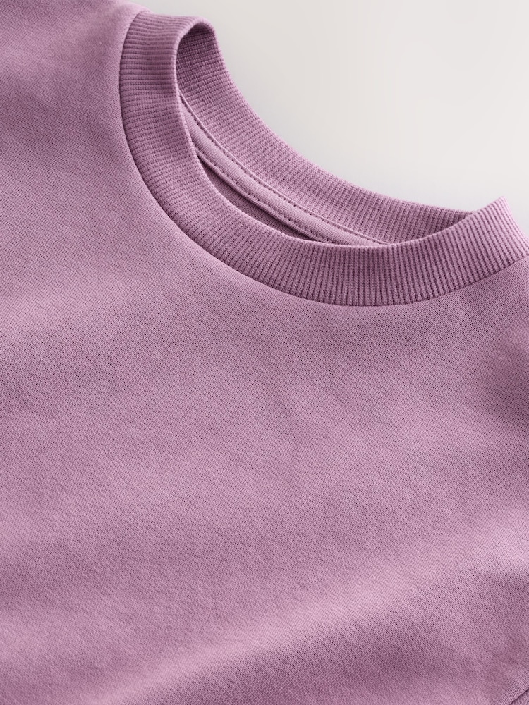 Plum Purple Relaxed Fit Heavyweight T-Shirt (3-16yrs) - Image 3 of 4