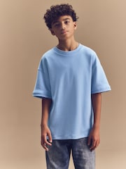 Light Blue Relaxed Fit Heavyweight T-Shirt (3-16yrs) - Image 1 of 8
