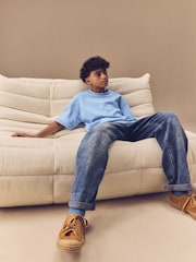 Light Blue Relaxed Fit Heavyweight T-Shirt (3-16yrs) - Image 3 of 8