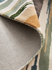 Green Painted Abstract Rug - Image 4 of 5