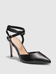 Novo Black Wide Fit Iggie Ankle Strap Two Part Court Shoes - Image 2 of 3