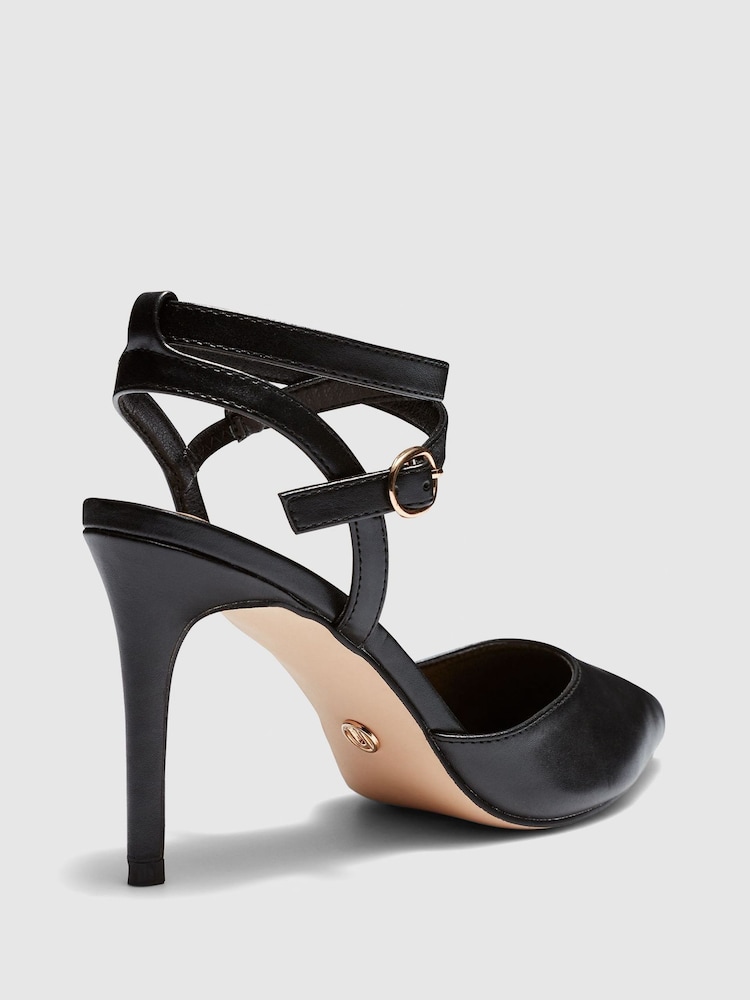Novo Black Wide Fit Iggie Ankle Strap Two Part Court Shoes - Image 3 of 3