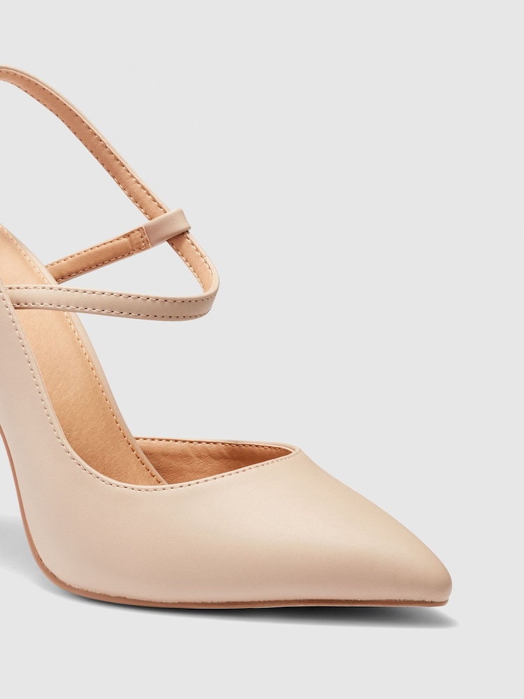 Novo Nude IPSWICH Pointed Strappy Slingback Court Shoes - Image 3 of 3 Novo Nude IPSWICH Pointed Strappy Slingback Court Shoes - Image 3 of 3