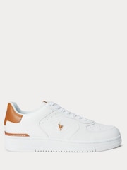 Polo Ralph Lauren Off White Masters Court Leather Trainers - Image 1 of 5