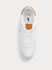 Polo Ralph Lauren Off White Masters Court Leather Trainers - Image 4 of 5