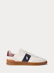 Polo Ralph Lauren White Suede Heritage Aera Gum Sole Trainers - Image 1 of 4