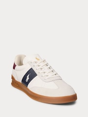 Polo Ralph Lauren White Suede Heritage Aera Gum Sole Trainers - Image 2 of 4