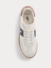 Polo Ralph Lauren White Suede Heritage Aera Gum Sole Trainers - Image 3 of 4