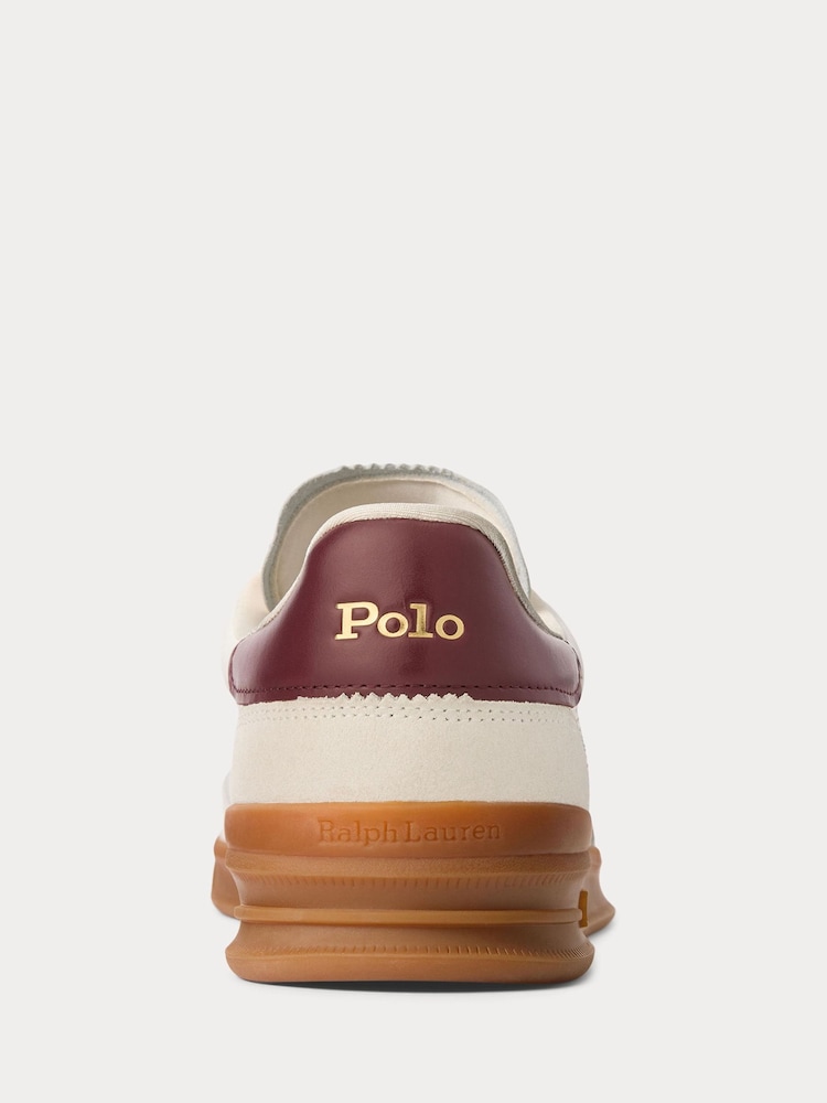 Polo Ralph Lauren White Suede Heritage Aera Gum Sole Trainers - Image 4 of 4