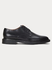 Polo Ralph Lauren Black Asher Burnished Leather Derby Shoes - Image 1 of 4