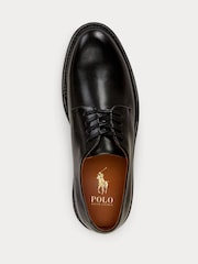 Polo Ralph Lauren Black Asher Burnished Leather Derby Shoes - Image 4 of 4