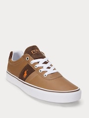 Polo Ralph Lauren Brown Leather & Suede Hanford Trainers - Image 2 of 5