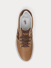 Polo Ralph Lauren Brown Leather & Suede Hanford Trainers - Image 4 of 5